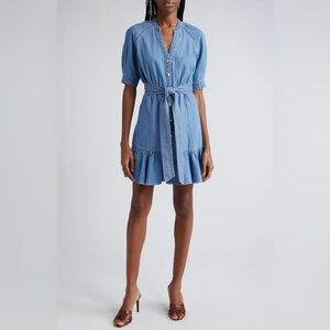 Veronica Beard Kanika Belted Denim Mini Dress Large